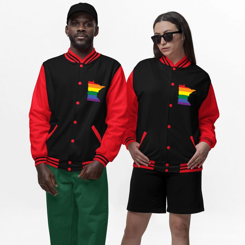 Minnesota Rainbow Flag Bomber Jacket | Artistshot