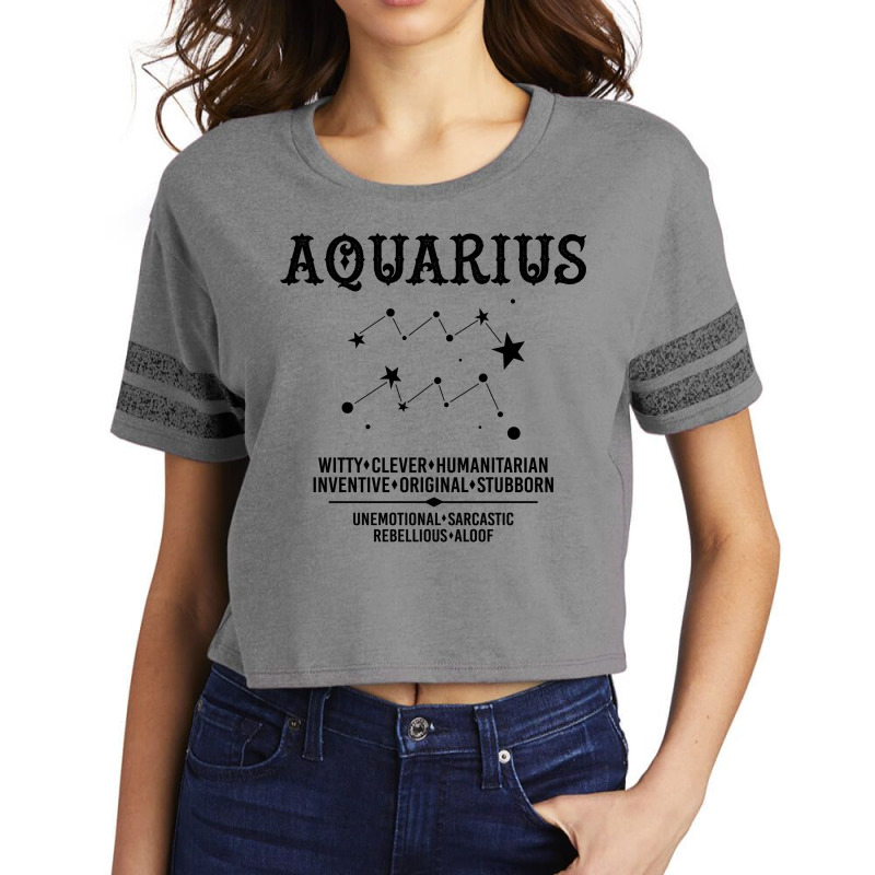 Aquarius Zodiac Sign Scorecard Crop Tee by tshiart | Artistshot