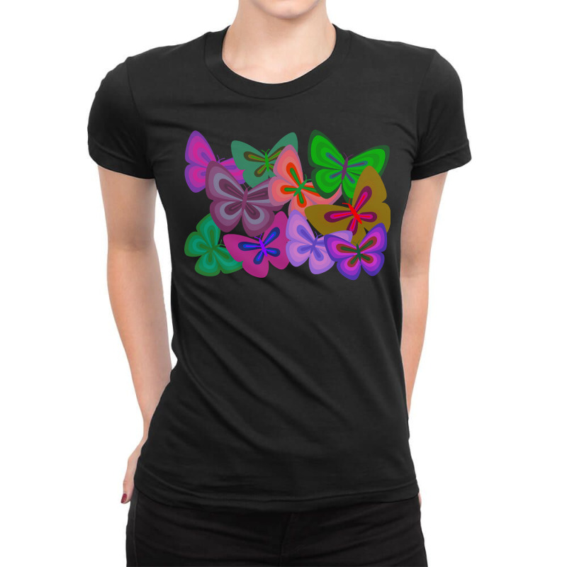 Butterflies T  Shirt Kaleidoscope Of Butterflies T  Shirt Ladies Fitted T-Shirt by toyair | Artistshot