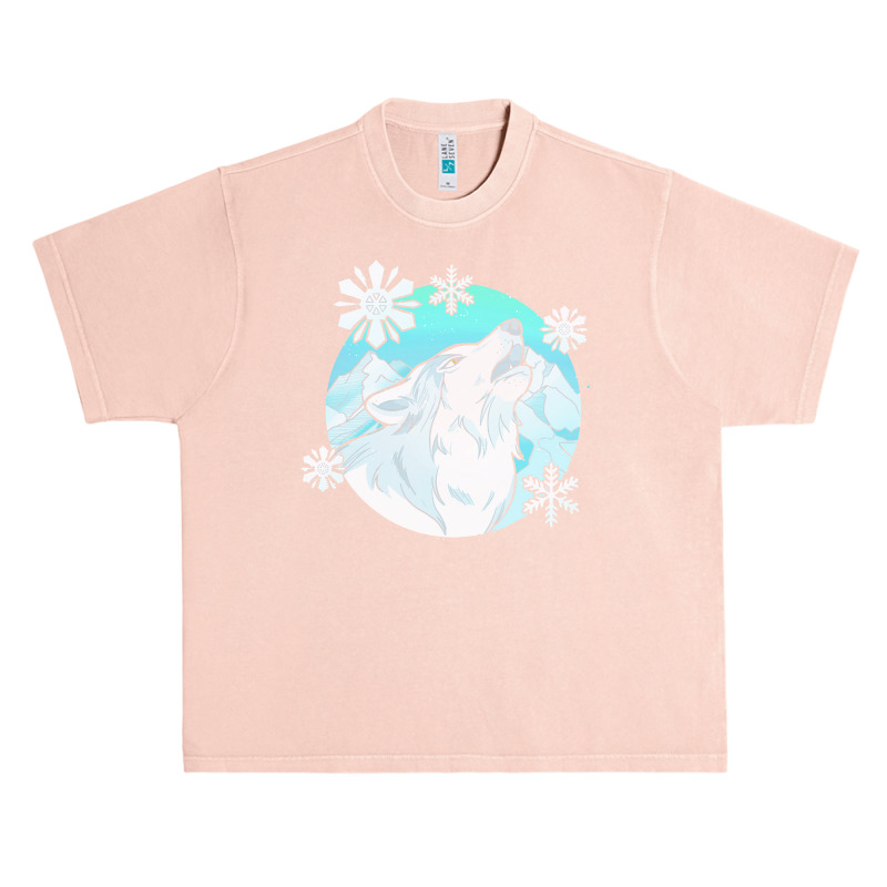 Wolf T  Shirt Wolf Wildlife Animal   Snowflake Wolf And A Dream Catche Urban Heavy T-shirt | Artistshot