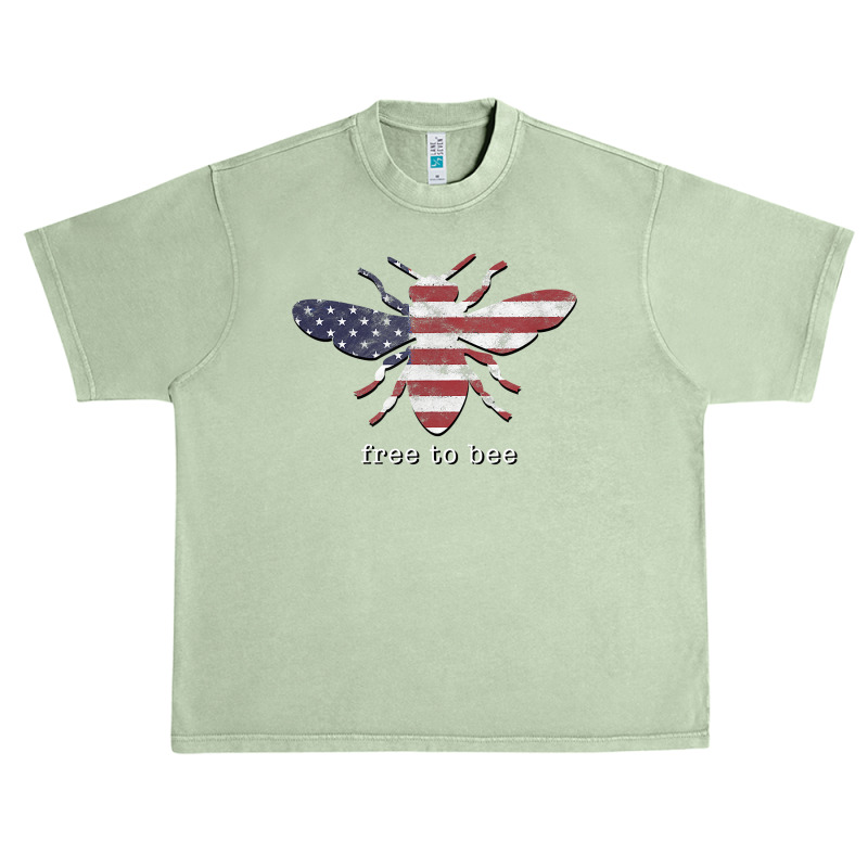 Bee Free' Honeybee With American Flag T Shirt Urban Heavy T-shirt | Artistshot