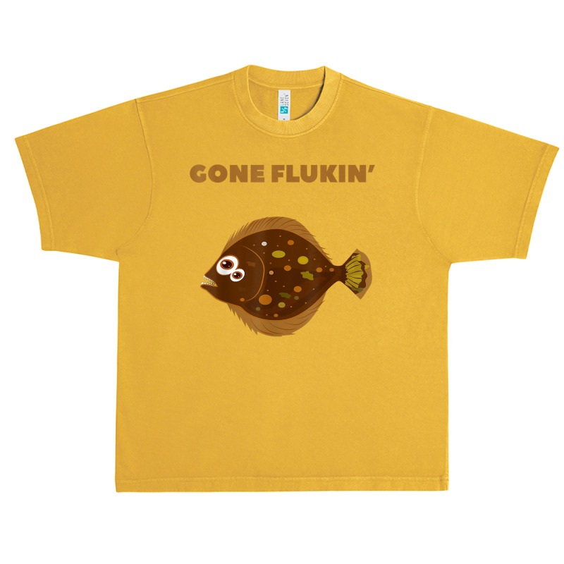 Gone Flukin' Summer Flounder Funny Fishing T Shirt Urban Heavy T-shirt | Artistshot