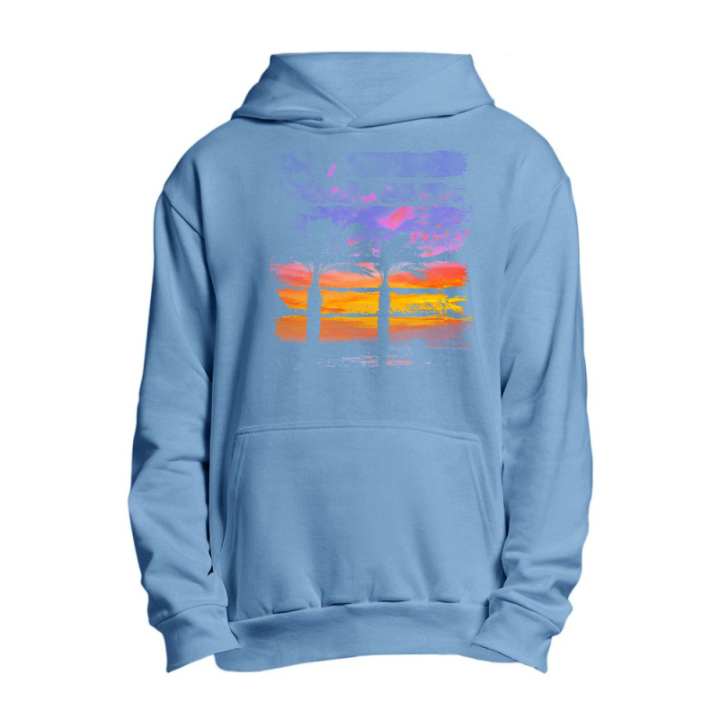 Palm Trees T  Shirt A Beautiful Painting That Shows The Atmosphere Of Urban Pullover Hoodie by protectiveblackening | Artistshot