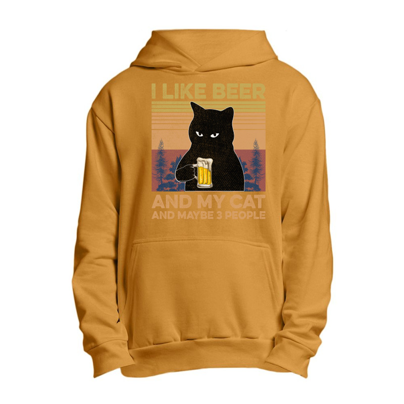 I Like Beer My Cat And Maybe 3 People Urban Pullover Hoodie by YenNgoc | Artistshot