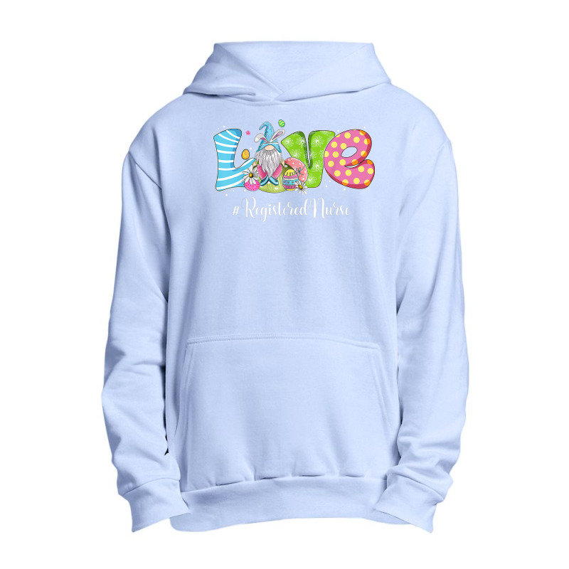 Funny Gnome Bunny Love Registered Nurse Easter Christians Urban Pullover Hoodie | Artistshot