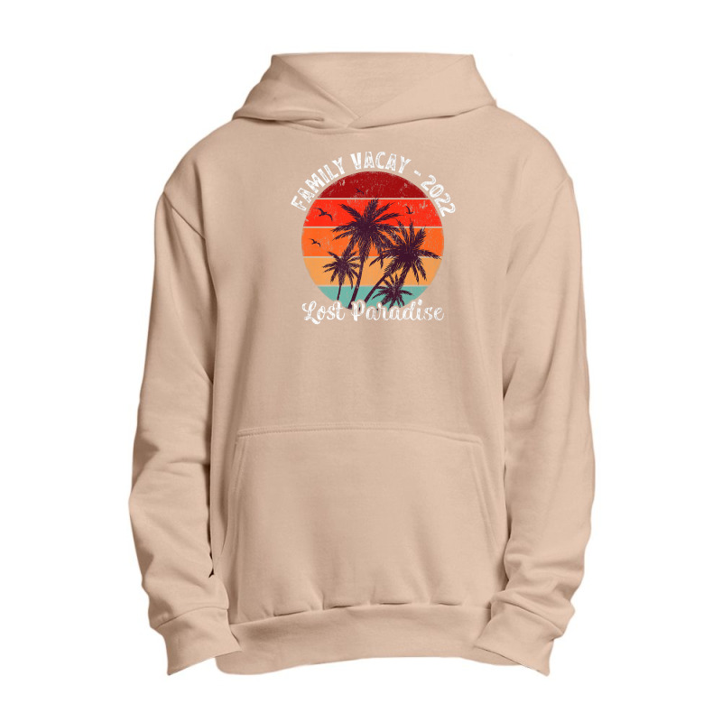 Vintage Palm Tree Family Vacation 2022 Lost Paradise Beach Premium Urban Pullover Hoodie by Tiktify | Artistshot