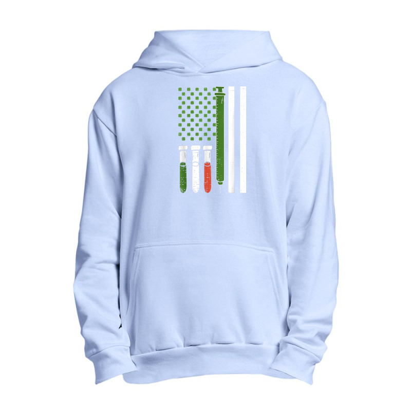 American Flag Irish Nurse Syringe Shamrock St Patricks Day Urban Pullover Hoodie | Artistshot