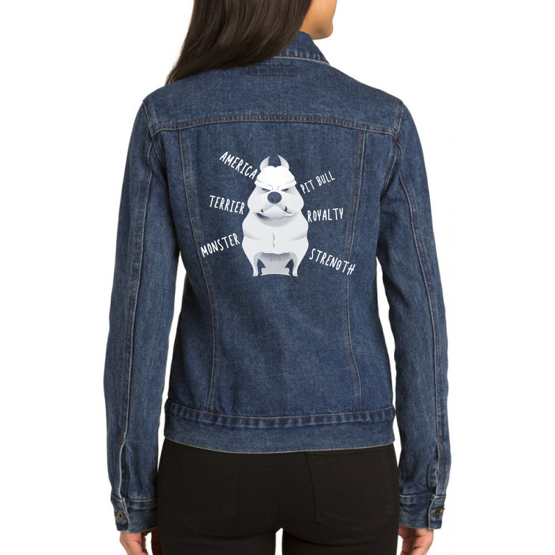 Pitbull Dog Lover Shirt Gift Ladies Denim Jacket by hoainv | Artistshot