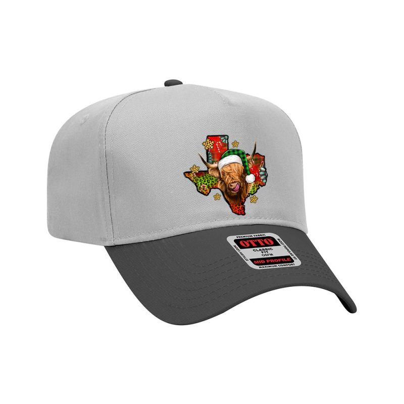 Christmas Texas Highland Cow Adjustable Baseball Cap | Artistshot