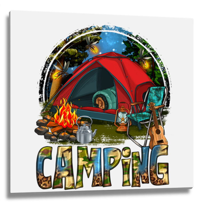 Camping Metal Print Square | Artistshot