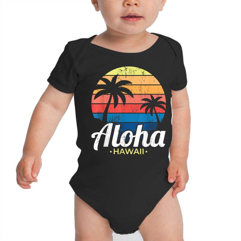 Hawaiian Summer Tropical Sunset Palm Trees Aloha Hawaii T Shirt Baby Bodysuit by nazhirgoodie | Artistshot