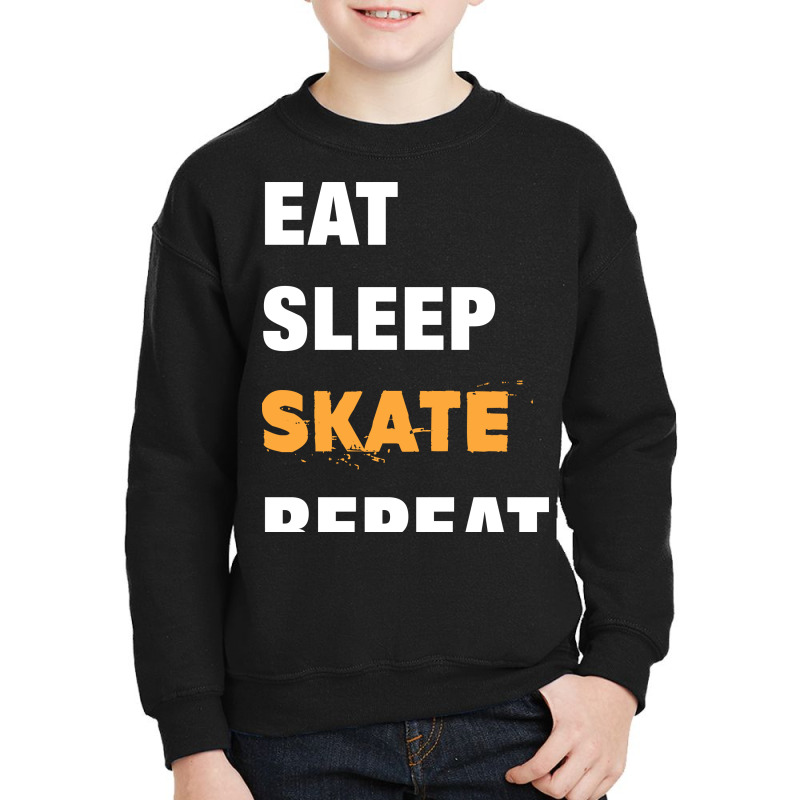 Custom Eat, Sleep, Skate, Repeat Funny Cute Gift Youth Sweatshirt By