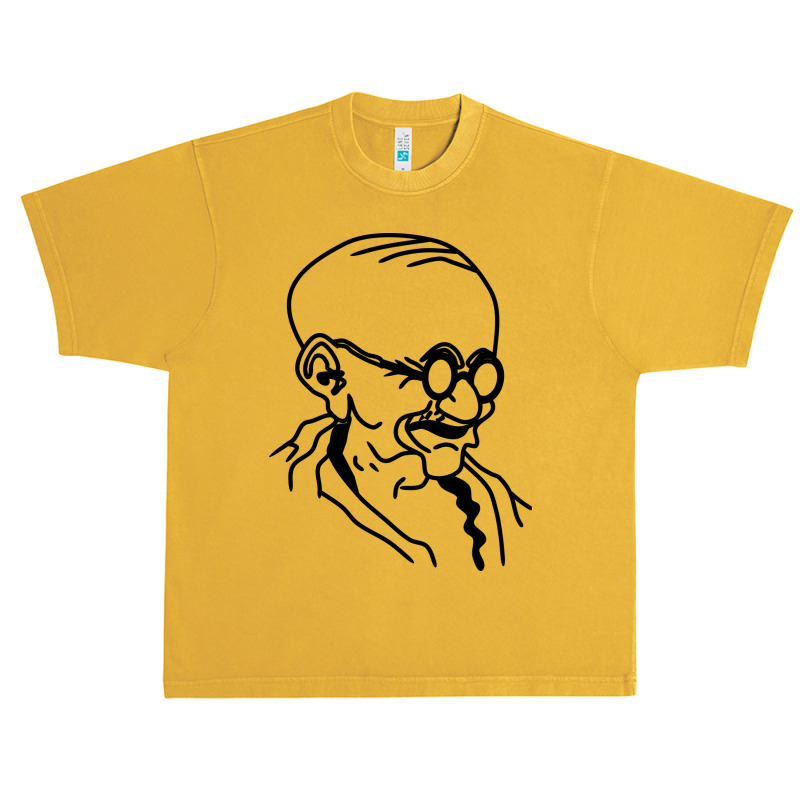 Illustration Of Gandhi Jayanti's Monochrome Vector Face Urban Heavy T-shirt | Artistshot