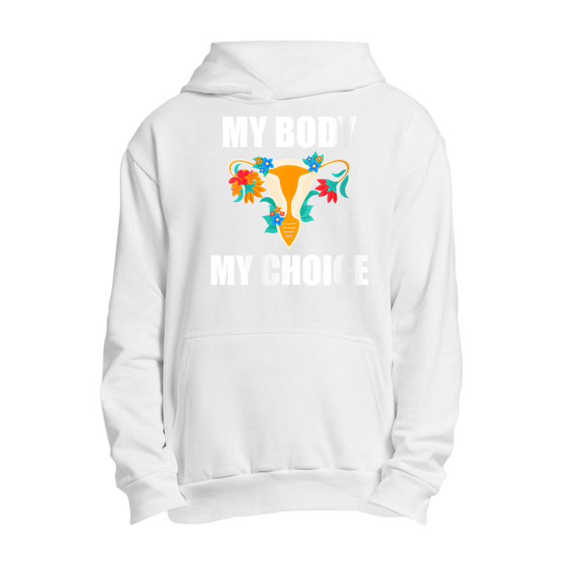 Womens My Body My Choice Pro Choice Feminist Women's Rights V Neck T S Urban Pullover Hoodie by Sand King | Artistshot