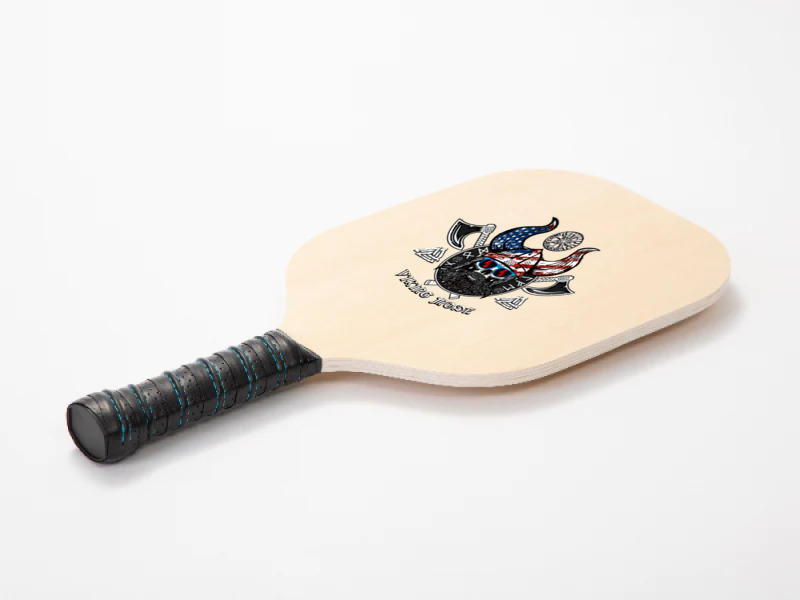 American Viking With Skull Helmet And Runes Pickleball Paddle | Artistshot