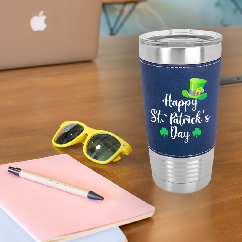 St Patricks Day T  Shirt Happy St. Patrick's Day Green T  Shirt Leatherette Tumbler | Artistshot