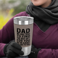 Funny Fathers Day Clothing From Daughter Son To Dad Sayings Long Sleev Leatherette Tumbler | Artistshot