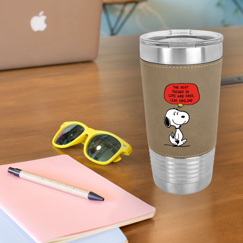 Peanuts Best Things In Life Are Free Leatherette Tumbler | Artistshot