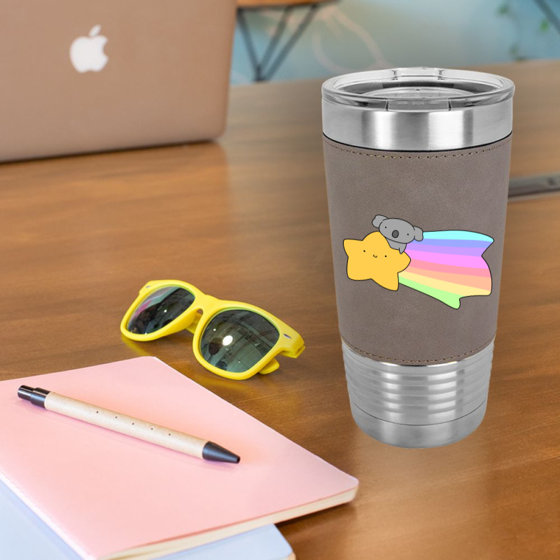 Rainbow Shooting Star Koala Leatherette Tumbler | Artistshot