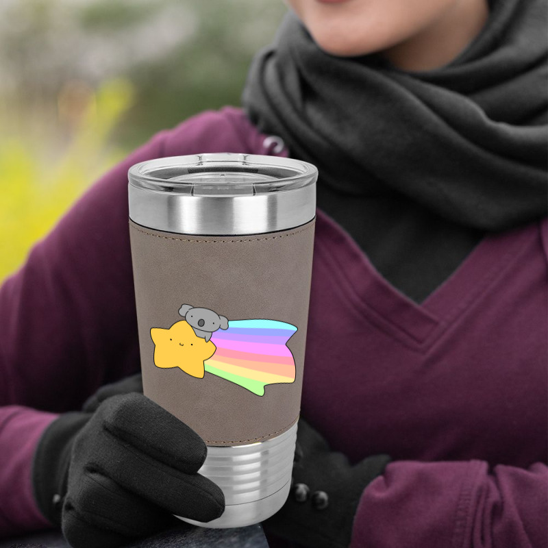 Rainbow Shooting Star Koala Leatherette Tumbler | Artistshot