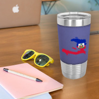 Haiti Map Flag Drawing Line Art Leatherette Tumbler | Artistshot