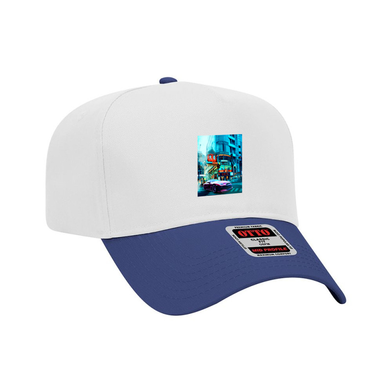 Tokyo Car Neon Synthwave Adjustable Baseball Cap by Jeff_Nugroho | Artistshot