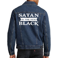 Satan Is The New Black Funny Men Denim Jacket | Artistshot