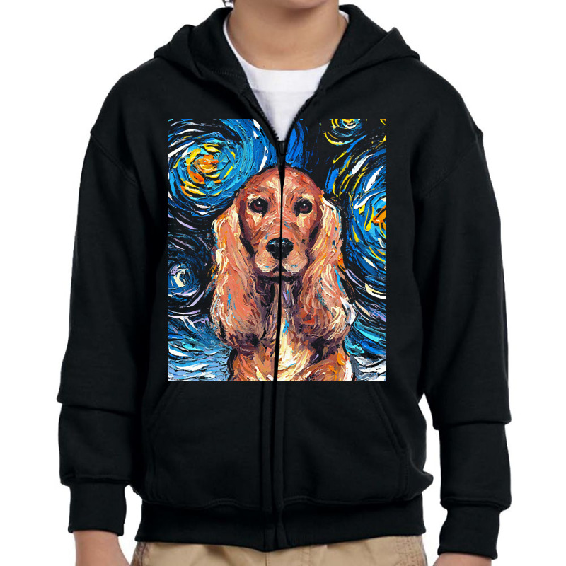 Cocker Spaniel T  Shirt Cocker Spaniel Night Youth Zipper Hoodie by hopeannounce | Artistshot