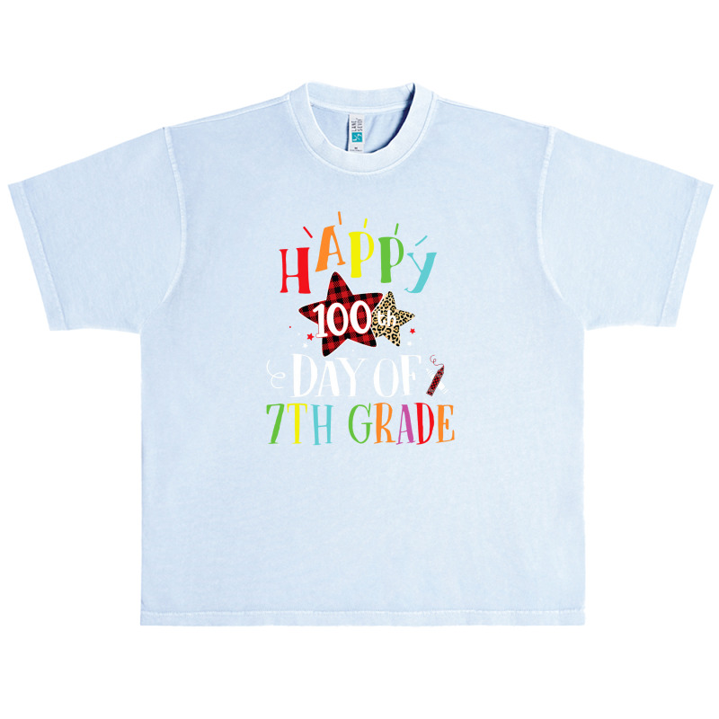 Red Plaid Leopard Happy 100th Day Of 7th Grade Urban Heavy T-shirt | Artistshot