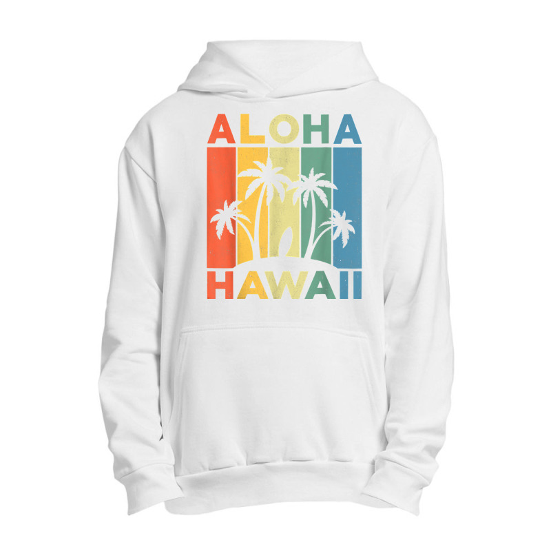 Aloha Hawaii Hawaiian Island Shirt Palm Beach Surfboard Surf T Shirt Urban Pullover Hoodie by Sand King | Artistshot