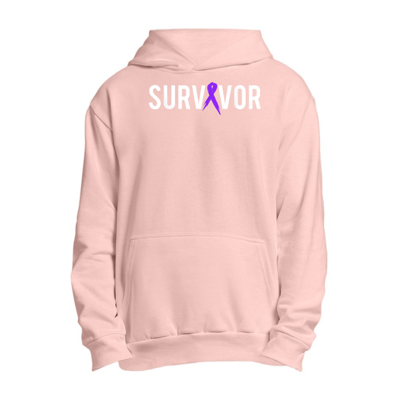 Pancreatic Cancer Survivor Design Gift With Support Ribbon T Shirt Urban Pullover Hoodie | Artistshot