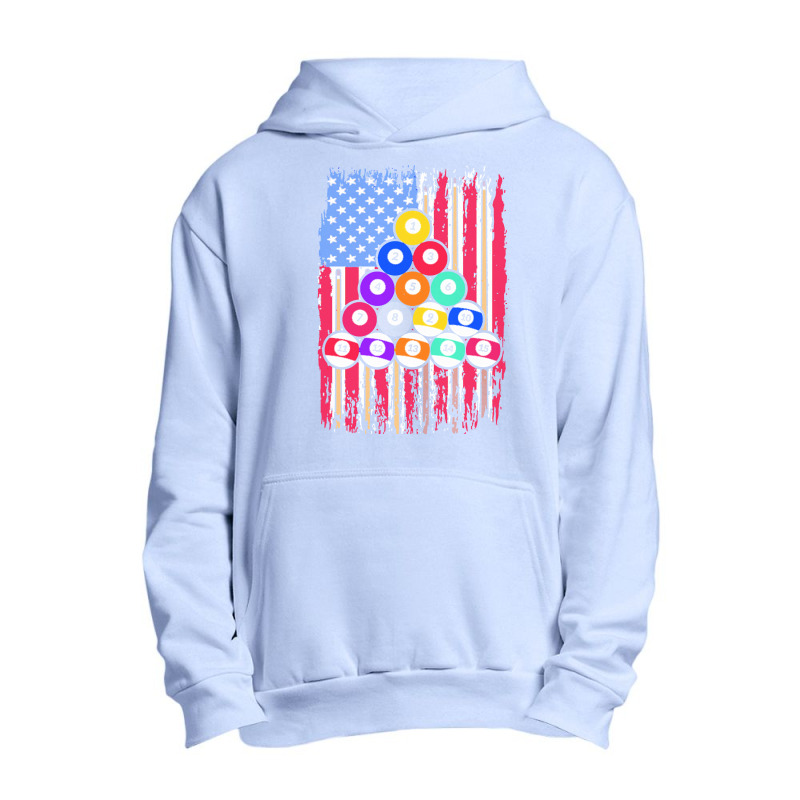 Billiard T  Shirt U S Flag Snooker Player American Pool Billiard T  Sh Urban Pullover Hoodie | Artistshot