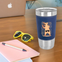 Dog Tail Glasses Leatherette Tumbler | Artistshot