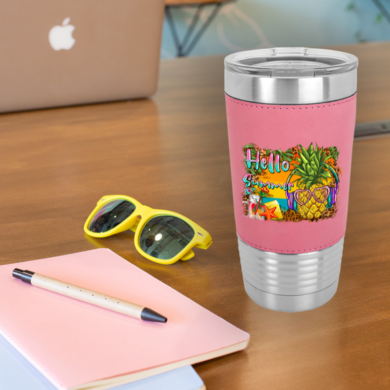 Hello Summer Pineapple Leatherette Tumbler | Artistshot