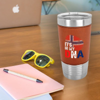 It's In My Dna Norway Flag Fingerprint Patriotic Premium Leatherette Tumbler | Artistshot