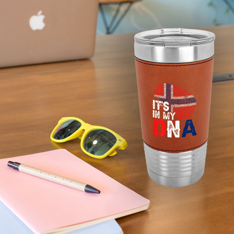 It's In My Dna Norway Flag Fingerprint Patriotic Premium Leatherette Tumbler by Tiktify | Artistshot