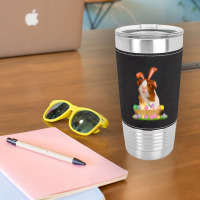 Funny Guinea Pig With Cute Bunny Ears Easter Day Eggs Basket Leatherette Tumbler | Artistshot