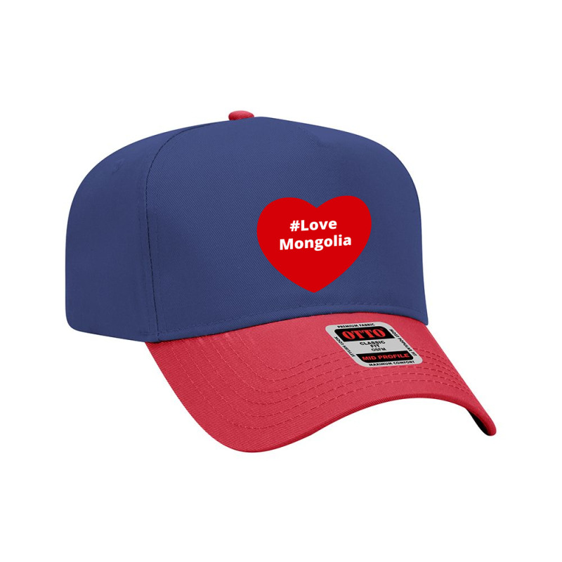 Love Mongolia, Hashtag Heart, Love Mongolia Adjustable Baseball Cap by chillinxs | Artistshot