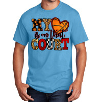 My Heart Is On That Court Basketball Red And Black Basic T-shirt | Artistshot