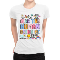 Dear Tiny Human Behind Me Ladies Fitted T-shirt | Artistshot