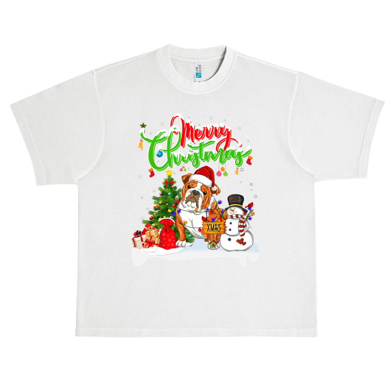 English Bulldog Xmas Lighting Matching Santa English Bulldog Dog Weari Urban Heavy T-shirt | Artistshot