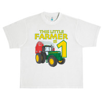 Kids 1 Year Old Green Farm Tractor Birthday Party Farmer 1st Gift T Sh Urban Heavy T-shirt | Artistshot