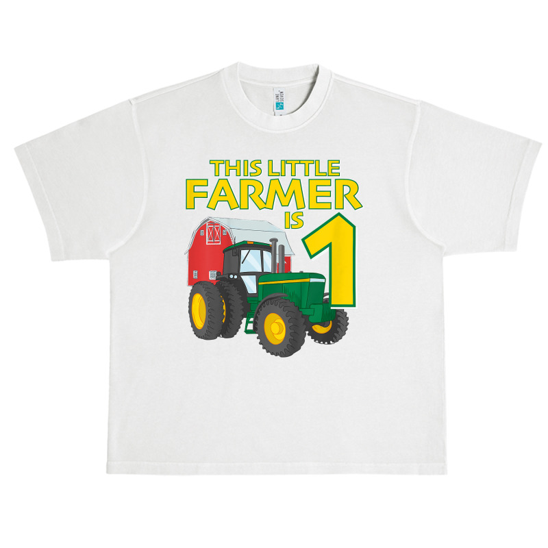 Kids 1 Year Old Green Farm Tractor Birthday Party Farmer 1st Gift T Sh Urban Heavy T-shirt | Artistshot