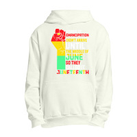 Juneteenth T  Shirt Words Of Emancipation Didn't Arrive Until The Midd Urban Pullover Hoodie | Artistshot