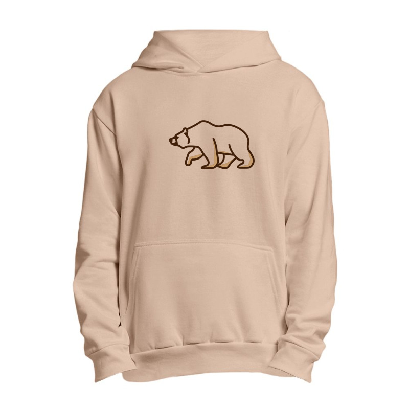 Simple Line Art Grizzly Bear Illustration Urban Pullover Hoodie | Artistshot