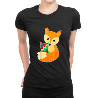 Baby Fox Love Puzzle Piece Animal Cool Autism Awareness Gift Ladies Fitted T-shirt | Artistshot