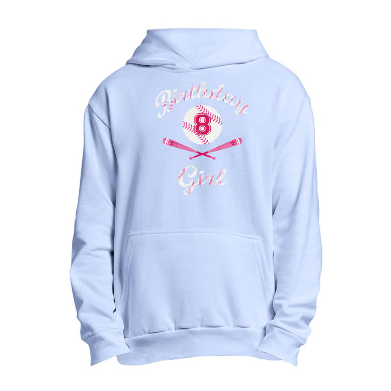 Kids 8th Eighth 8 Eight Year Happy Birthday Girl Softball Urban Pullover Hoodie by suvukana | Artistshot