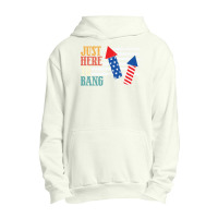 4th Of July Design Just Here To Bang Funny Plus Size Urban Pullover Hoodie | Artistshot