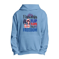 Fireworks Flip Flops And Freedom, 4th July, Plus Size Urban Pullover Hoodie | Artistshot