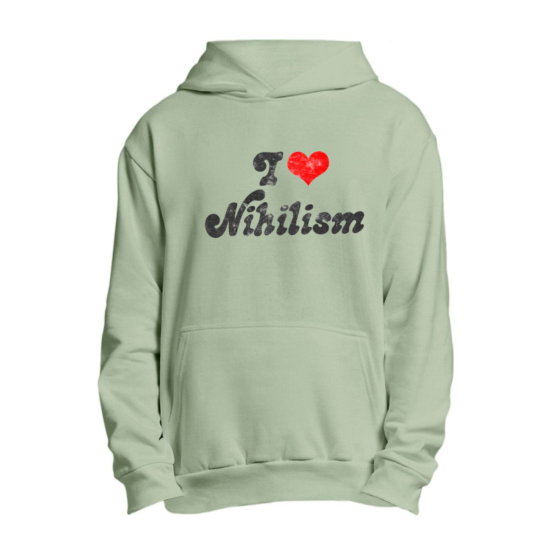 I Heart Nihilism Vintage Look Faded Typography Gift Urban Pullover Hoodie by gusjigangkudus | Artistshot